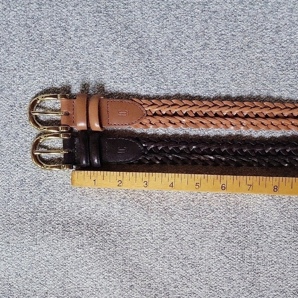 L.C.I Vintage Braided 1999 Leather Belt Set - Chocolate Brown and Brown Size S main image 10